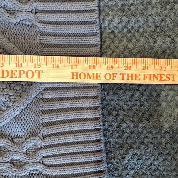Line & Dot Jasper Fringe Sweater M Gray Cable Knit CottageCore CabinCore NWT - Picture 5 of 8